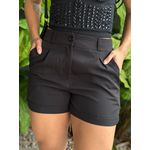 Shorts em Alfaiataria com Elástico no cós PRETO