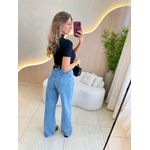 BLUSA CANELADA GOLA ALTA PRETO