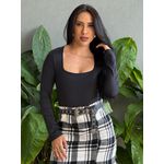 Body Serena Manga Longa Decote Quadrado PRETO