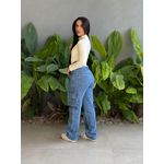 Calça Jeans Wide Legg Cargo Cherry 544 LAVAGEM MEDIA 