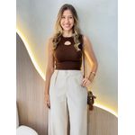 CROPPED TRICOT SCARLETE MARROM