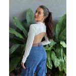 Body Catarina Manga Longa Costas Nua CREME