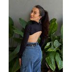 Body Catarina Manga Longa Costas Nua PRETO