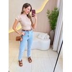 BLUSA ASSIMETRICA CANELADA NUDE