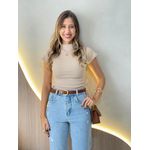 BLUSA ASSIMETRICA CANELADA NUDE