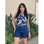 Lenço Multiformas De Amarração Estampado Azul Marinho