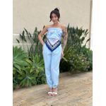 Lenço Multiformas De Amarração Estampado Azul Bebe