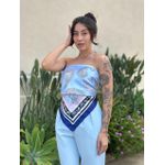 Lenço Multiformas De Amarração Estampado Azul Bebe
