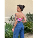 Lenço Multiformas De Amarração Estampado Rosa 