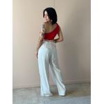 Blusa Nula Manga Em Alfaiataria Vermelho.