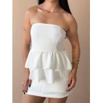 Blusa Doroti Sem Alças Com Babados Off White