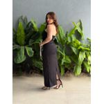 Vestido Midi Adriana Decote Sem Alças Em Alfaiataria Preto