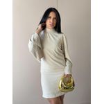 Vestido Manga Longa Sierra Bege Claro