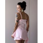 Conjunto Rochele Blusa E Shorts Saia Em Alfaiataria Rosa Claro