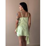 Conjunto Rochele Blusa E Shorts Saia Em Alfaiataria Verde Claro