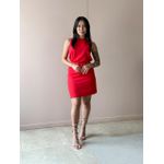 Vestido Curto Ananda Em Crepe De Alfaiataria Vermelho