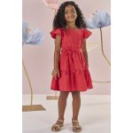 Vestido Tricoline Ver Kukie Vermelho