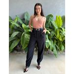 Calça Alfaiataria Flora Em Liocel Preto