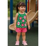 Conj Fem Reg Florido Verde Kyly N/i