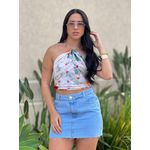 Saia Jeans Ozzo 1026 Sem Lycra Azul Jeans