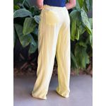 Calça Pantalona Jordana Em Liocel Amarelo Manteiga