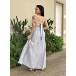 Vestido Longo Micaela Cinza Claro