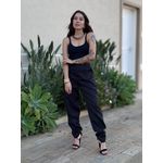 Calça Alfaiataria Isabel Com Costura Frontal Preto