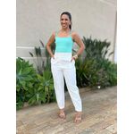 Cropped Alongado Alças Finas Em Poliamida Verde Água