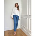 Blusa Chiara manga longa com babado - Branca