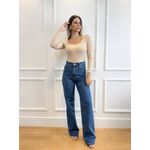 Calça Vih Wide Leg Cintura super alta - Jeans escuro