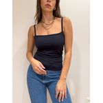 Blusa Cintia regata basica alça fina - Preta