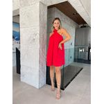 Vestido Soraia com flor - vermelho