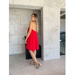 Vestido Soraia com flor - vermelho