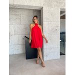 Vestido Soraia com flor - vermelho