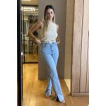 Blusa July regata com tecido canelado - Areia 