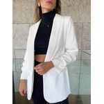 Blazer Giulia Alongado Com Manga 7/8 drapeada - Branco