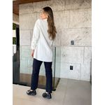 Blazer Giulia Alongado Com Manga 7/8 drapeada - Branco