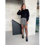 Saia Tweed Pamela - Preta xadrez 