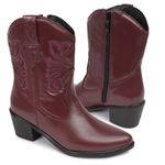 Bota Western Carolina Couro Bordô