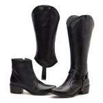 Bota Western 2 em 1 Laura Couro Preto