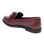 Mocassim Lavínia Couro Bordô