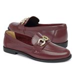 Mocassim Íris Couro Bordô