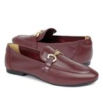 Loafer Laila Couro Bordô