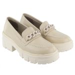 Mocassim Tratorado Amy Couro Off White