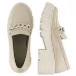 Mocassim Tratorado Amy Couro Off White