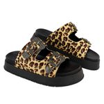 Papete FlatForm Couro Animal Print Onça