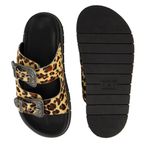 Papete FlatForm Couro Animal Print Onça