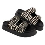 Papete Flatform Couro Animal Print Zebra