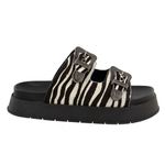 Papete Flatform Couro Animal Print Zebra