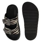 Papete Flatform Couro Animal Print Zebra